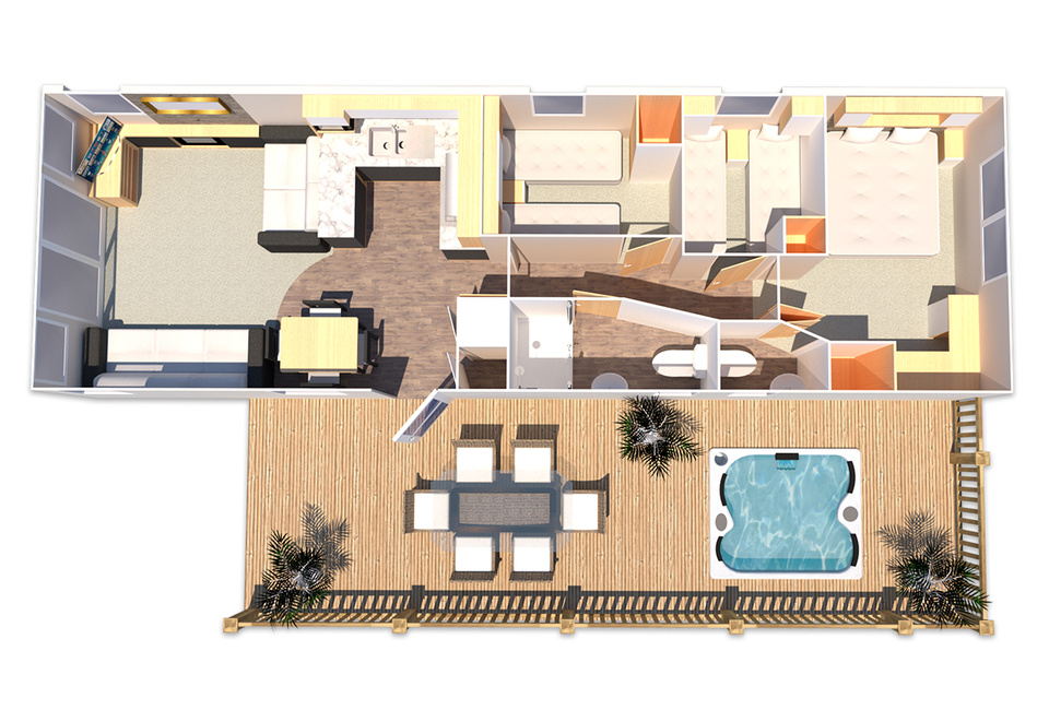 Sunny Glen Teak 3 Hot Tub