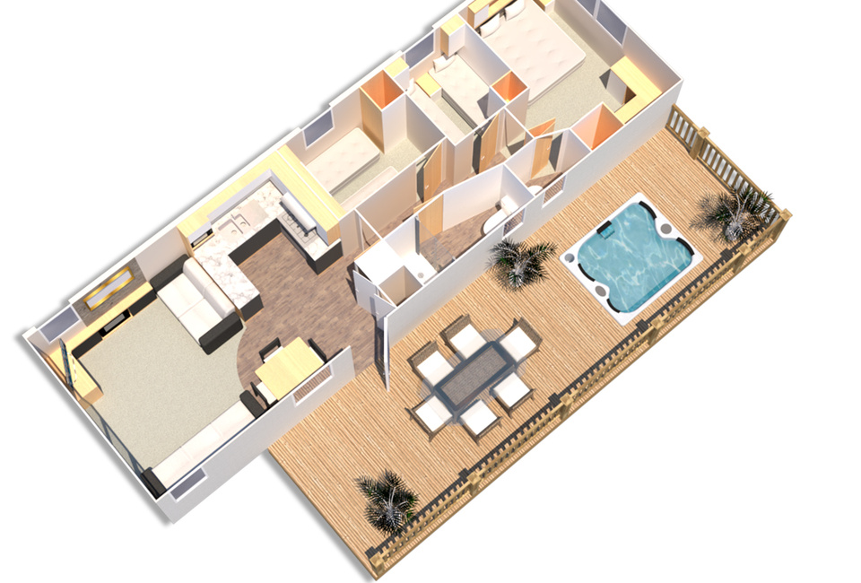 Sunny Glen Teak 3 Hot Tub